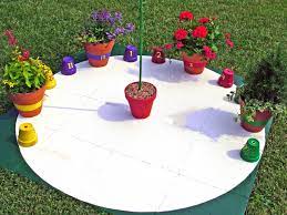 I bet i could do this with the bottom of a bushel basket, part of a side of one, and a 2x4! How To Make A Garden Sundial How Tos Diy