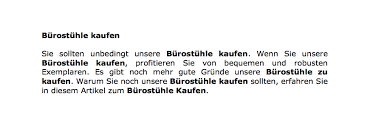 Keyword stuffing is when someone attempts to manipulate their position in the search results by concentrating relevant keywords. Seo Texte Erstellen So Begeisterst Du Google Und Leser