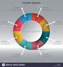 3d paper circle with colorful pie chart for website