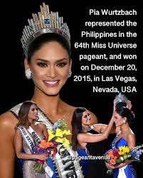 TODAY in History! Pia Wurtzbach represented the Philippines in the 64th  Miss Universe pageant, and won on December 20, 2015, in Las Vegas, Nevada,  USA. #MissUniverse #MissUniverse2015