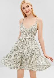 Zaful Smocked Back Tiny Floral Cami Dress Mini Dress Dresses Simple Dresses