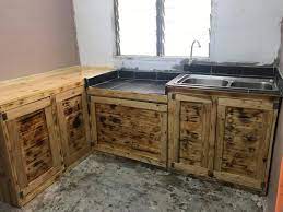 Reka bentuk kabinet dapur lantai ragam oleh id kitchen. Diy Kabinet Dapur Rumah Flat Guna Pine Wood Kreatif Menjimatkan Ilham Dekorasi