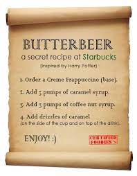 Harry Potter Fans Get Your Butterbeer Fix At Starbucks Harry Potter Butter Beer Starbucks Butterbeer Recipe Harry Potter Food