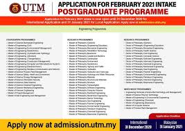 List of courses at universiti teknologi malaysia. Utm Admission Help Posts Facebook