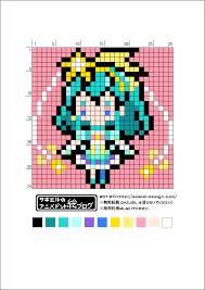 スター トゥインクルプリキュア キュアミルキーのアイロンビーズ図案 サキエルのアニメドット絵ブログ 図案 クロスステッチ 図案 アイロンビーズ