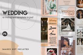 Creating social media mockups can be laborious and quite difficult for people new to graphic designing. 10 Wedding Instagram Stories Set In Social Media Templates On Yellow Images Creative Store