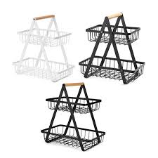 3 tiers fruit basket, the juvale 3 tier fruit basket is build and light weight makes it excellent addition to your kitchen. Buy 2 Tier Metal Fruit Basket Portable Kitchen Storage Countertop Shelf Rack For Fruits Vegetables Household Cosmetic Toiletries Seetracker Malaysia