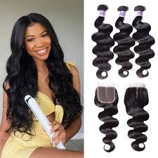 Unice Hair Malaysian 3 Bundles Body Wave Hair With Lace Closure On Sale Kysiss Series
