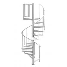 White 42 D Endurance Non Code Spiral Stair Kit Powder Coated Aluminum 85 152 Spiral Staircase Kits Stair Kits Spiral Stairs