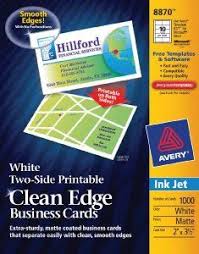 Amazon Com Avery Two Side Printable Clean Edge Business Cards For Inkjet Printers Matte White Pack Of Printable Business Cards White Business Card Cleaning