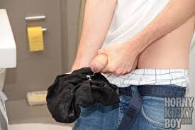 Baggy Boy Squirting onto his Black Cum Boxer Shorts - hornykinkyboy.com