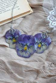 Handmade Pendant With A Real Pansy Flower In The Resin Gentle Spring Necklace Flower Resin Jewelry Resin Jewelry Diy Resin Jewelry