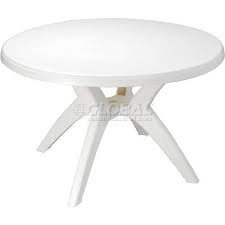 Ibiza Best Value 46 In Outdoor Round Resin Table With Umbrella Hole White 125 99 Resin Table Table Resin Furniture