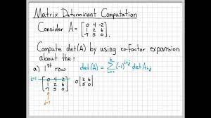 Matrix algebra with computational applications is a collection of open educational resource (oer) materials designed to introduce students to the use of linear algebra to solve real world problems. Linear Algebra Example Problems Matrix Determinant Computation Youtube