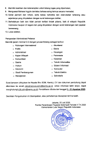 Pelaksanaan administrasi dinas bidang pariwisata, pemuda dan olahraga; Lowongan Kerja Pegawai Setempat Kementerian Luar Negeri Republik Indonesia Agustus 2020 Rekrutmen Lowongan Kerja Bulan Juni 2021