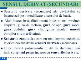 Astfel, în piciorul podului sau gura cămășii, sensurile cuvintelor piciorul și gura, deși sunt. NoÅ£iuni De SemanticÄ Studierea Si Aprofundarea Ppt Download