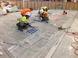 On Site Design Layout Using Zinc Divider Strips Custom Floor Design Floor Design Custom Floor