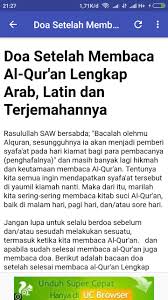 Berdoa sendiri sangat dianjurkan dalam islam di setiap kesempatan, salah satunya adalah sebelum dan setelah melakukan sesuatu apapun itu bentuknya asalkan berupa kebaikan. Doa Khotmil Qur An For Android Apk Download