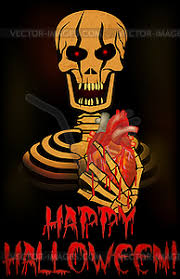 Please leave a comment and subscribe to the channel! Happy Halloween Skeleton Holding A Heart Vector Illus Vector Image
