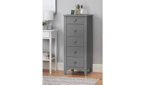 Edwardian mahogany tall narrow chest of drawers antiques atlas. Buy Habitat Minato 5 Drawer Narrow Tall Boy Grey Chest Of Drawers Argos