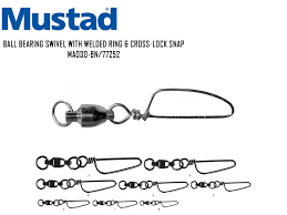 mustad ball bearing swivel with welded ring cross lock