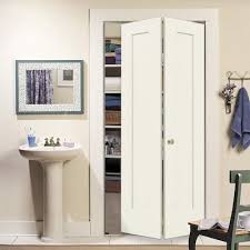 Jeld Wen Madison Primed 1 Panel Square Molded Composite Bifold Door Hardware Included Common 24 In X 80 In Actual 24 In X 79 In Lowes Com In 2020 Bifold Doors Makeover Bifold Interior Doors Bifold Doors