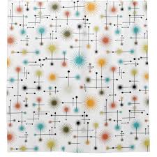 Retro Starbursts A Go Go Shower Curtain Zazzle Com Retro Shower Curtain Vintage Shower Curtains Modern Shower Curtains