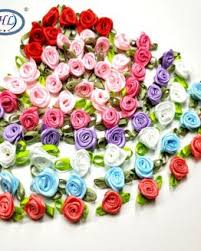 Flowers made of satin ribbon, decorated with jewelry. Mini Artificial Flowers Pasteurinstituteindia Com