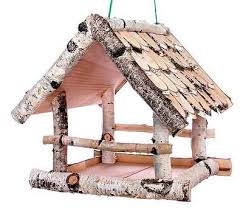 Vogelhauschen Birke Gross Holz Robust Vogelhaus Futterhaus Futterhauschen Hangen Rustikale Vogelhauschen Vogelhauschen Futterhaus