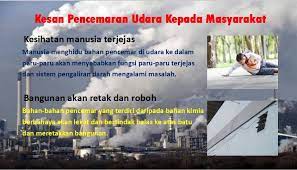 Di antara kesan pencemaran udara adalah penipisan lapisan ozon, jerebu, hujan asid dan pemanasan bumi. 3rd Posting Assalamualaikum Dan Salam Sejahtera Bagi Posting Pada Hari Ini Kami Ingin Berkongsi Tentang Kesan Kesan Pencemaran Udara Kepada Masyarakat Seperti Yang Kita Tahu Pencemaran Udara Akan Memberi Banyak Kesan Yang Akan