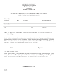 Was issued in your current name (or you can document your name change with an original or certified copy of your marriage certificate or court. Employee S Certificate Of Non Residence In New Jersey To Be Used B