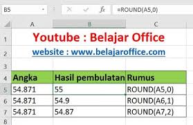 Misal angka yang keluar hari ini adalah 6736 ini berarti angka 2d nya adalah 36. Cara Dan Rumus Pembulatan Bilangan Desimal Pada Excel Belajar Office
