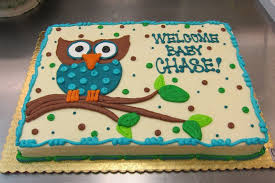 Owl Sheet Cake By Stephanie Dillon Ls1 Hy Vee Baby Shower Sheet Cakes Sheet Cake Designs Teacher Cakes