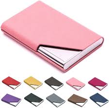 It works great for business cards, credit cards, id cards, or even folded dollar bills! Buy Padike Business Name Card Holder Luxury Pu Leather Stainless Steel Multi Card Case Business Name Card Holder Wallet Credit Card Id Case Holder For Men Women Pink Online In Vietnam B077tdbnmw