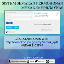 Check spelling or type a new query. Jpn Malaysia Ø¯Ø± ØªÙˆÛŒÛŒØªØ± Jimatkan Masa Anda Dengan Menggunakan Sistem Semakan Permohonan Mykad Mypr Mykas Atas Talian Di Https T Co 6wxlxv25wb 1jpnm Negaraku Https T Co Bo4otuvdpu