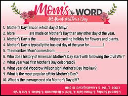 Mom or grandma will love reading the answers to our mother's day questionnaire printable. Mother S Day Trivia Jamestown Gazette