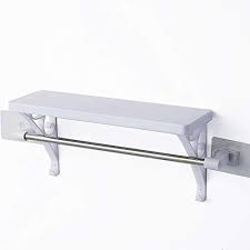 Without grout and thin set. Self Adhesive Bathroom Shelf With Foldable Towel Bar Holder And No Residue Wall Mounted Rack Staple Free Hook Stora Room Shelves Amazing Bathrooms Shelf Design