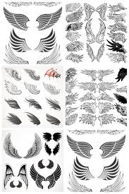 Black And White Angel Wings Tattoo Designs Wings Templates Vector Wings Tattoo Wing Tattoo Designs Wings Drawing