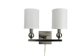 Free shipping on orders over $25 shipped by amazon. Zio Double Bulb Cord Wall Sconce With Off White Linen Shades Urbanest