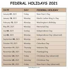 If a federal holiday falls on a saturday, the preceding friday is a holiday; List Of Us Federal Holidays 2021 United States Of America Observed Holiday List In 2021 Calendar Usa Federal Holiday Federal Holiday Calendar