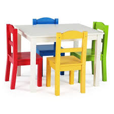 Delta children mysize kids' wood table and chair set 2 chairs included. Humble Crew Summit 5 Piece White Primary Kids Table And Chair Set Tc406 The Home Depot