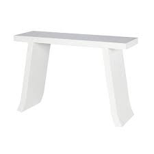 Sully Wh Flared Leg Console Table In White Lacquer White Console Table Modern Console Tables Console Table