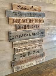Kitchen Rules Sign Rustic Country Farmhouse Wood Wall Decor Kitchen Rules Sign Kitchen Rules Wood Wall Decor