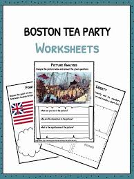 boston tea party facts information worksheets for kids