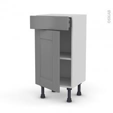 Le placage imitant le bois naturel introduira une atmosphère unique à l'intérieur. Meuble De Cuisine Bas Filipen Gris 1 Porte 1 Tiroir L40 X H70 X P37 Cm Oskab