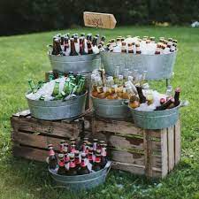 Top 20 Rustic Country Galvanized Bucket Wedding Ideas Wedding Drink Station Beer Wedding Wedding Beer Station