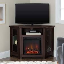 In such a situation, the corner fireplace comes in handy. We Furniture 48 Corner Tv Stand Fireplace Console Espresso Amazon De Elektronik Foto