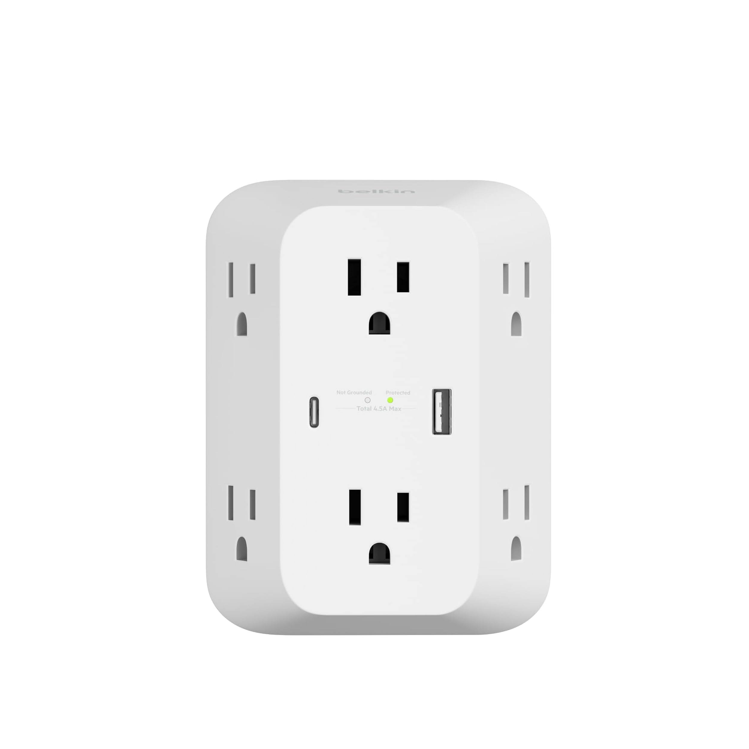 Belkin 6 Outlet/USB-C/USB-A Wall Mount Surge Protector