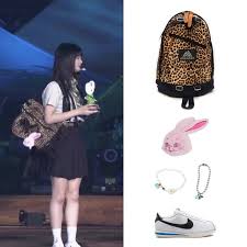 NewJeans Outfits บน Instagram: “230701 Bunnies Camp Gregory True Leopard  Fine Day Daypack Bag ¥13,200 Ador Fluffy Keyring ₩18,000 NiRO Rainbow Daisy  Beads Bracelet #61…”