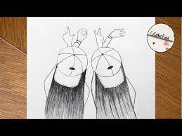 Easy anime draw best friends goldenagefigurines com. Best Friends Pencil Drawing Tutorial Bff Drawing For Beginners How To Draw Best Friend Forever Youtube